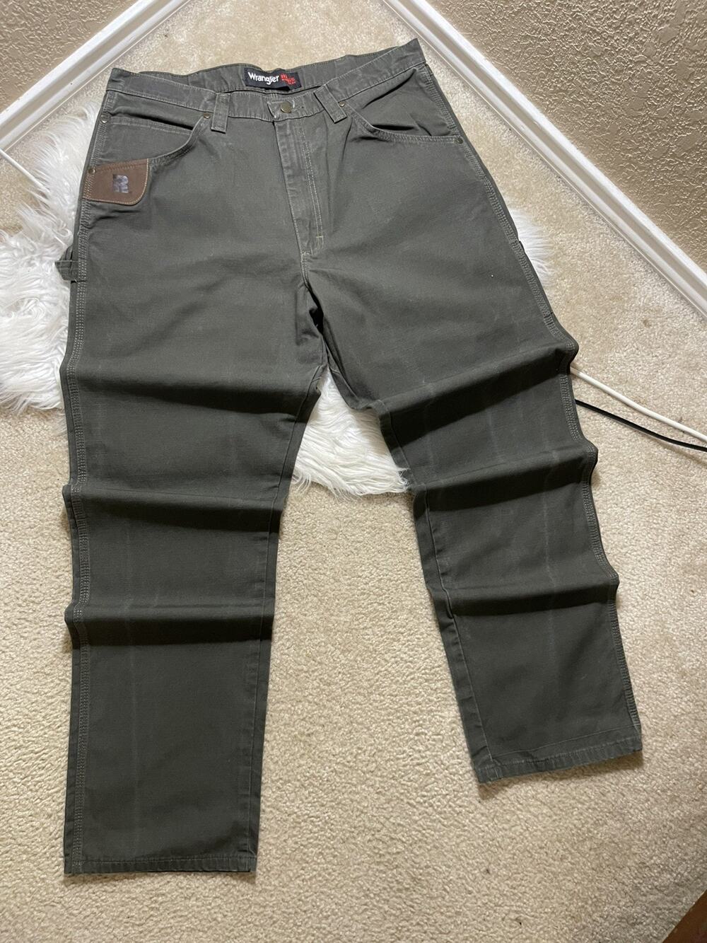 Wrangler® RIGGS Workwear® Ripstop Ranger Cargo Green Pants Men’s 36x34 Canvas